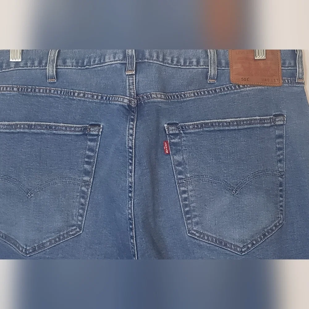 Levis 501 BIG E Button Fly Blue Jeans Size 40 X 32